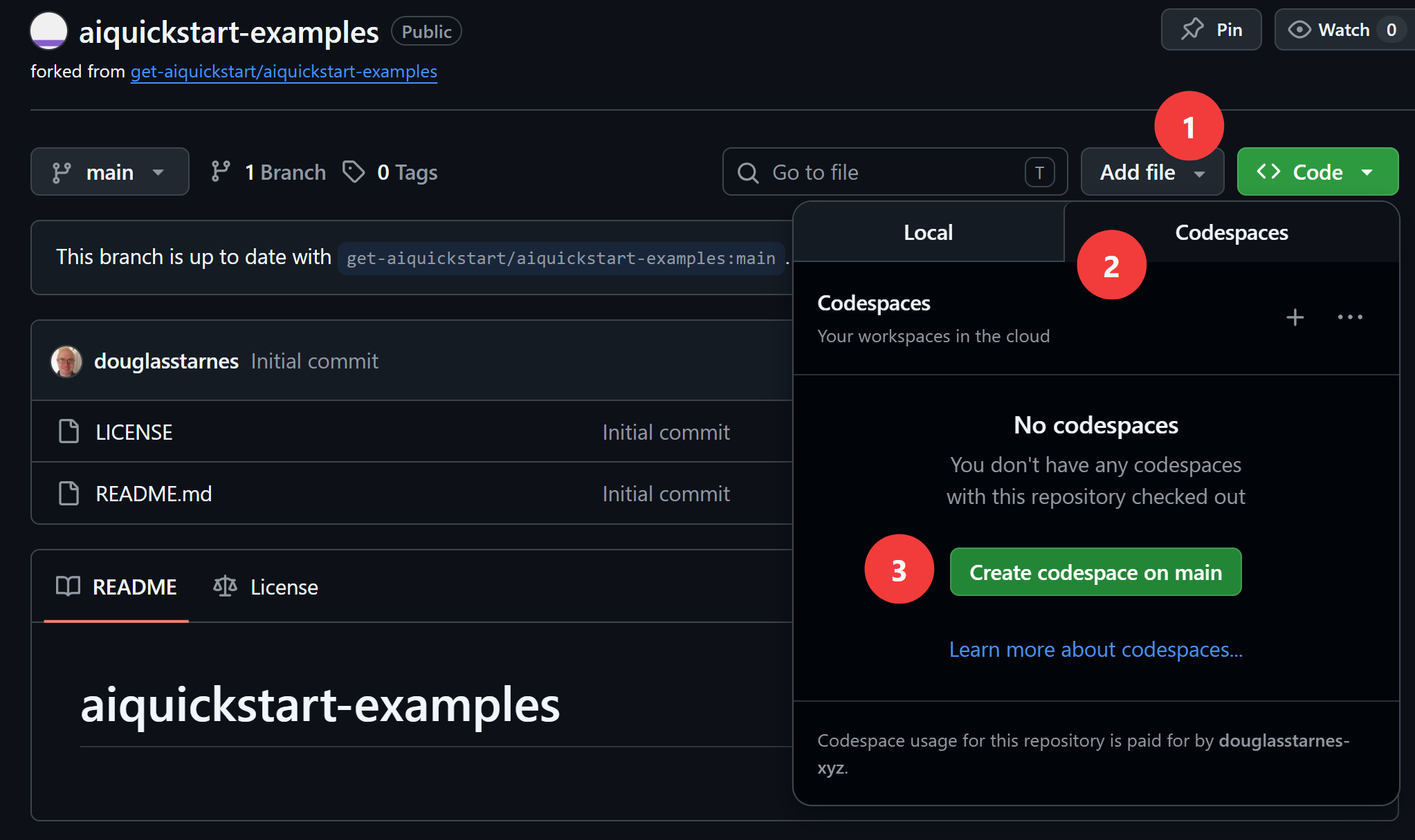 Creating the Codespace