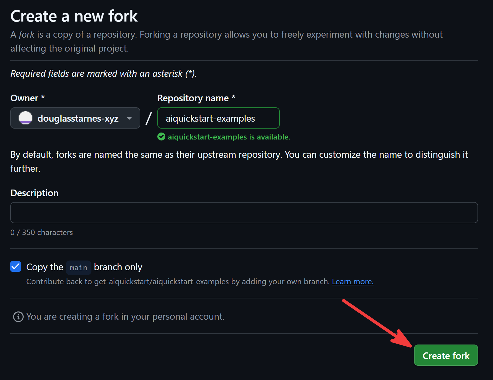 Creating the Fork